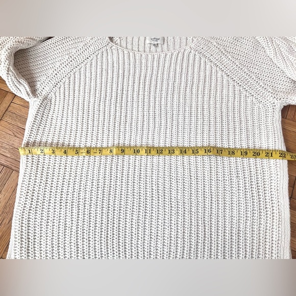 Aritzia Wilfred  Randonnai Linen Blend Sweater in Ivory  Chunky Knit Size Medium - Picture 11 of 12